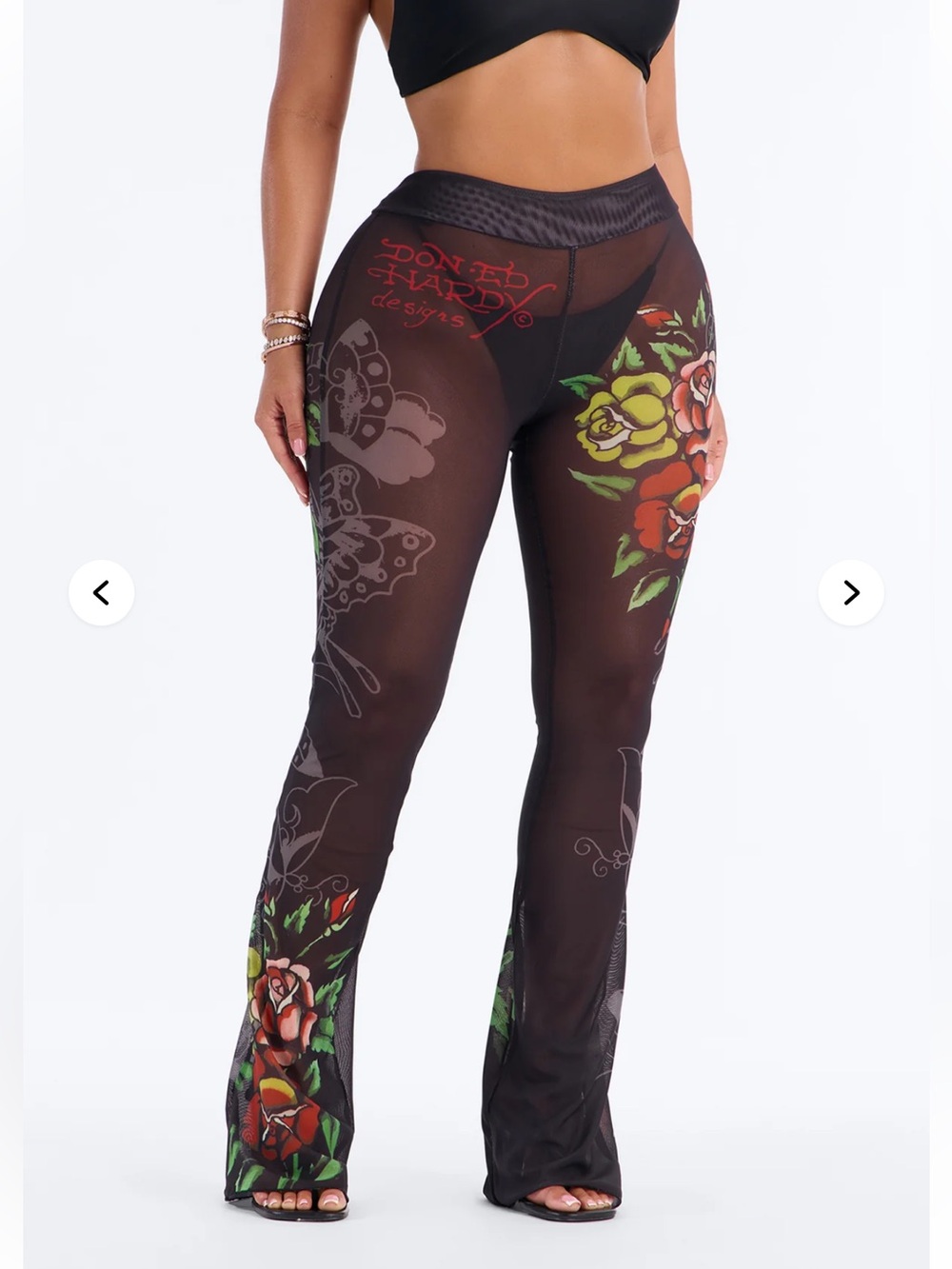 Ed Hardy Rose Mesh Swim Cover Up Pants